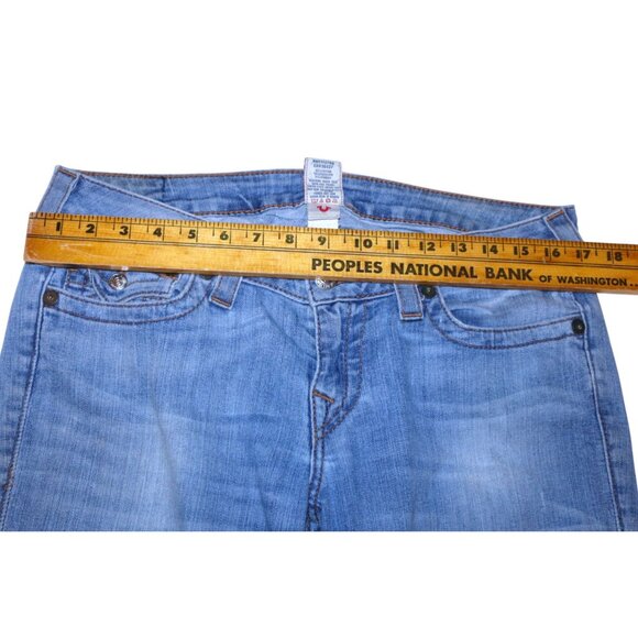 True Religion Skinny Jeans 31 Light Wash Studded Horseshoe Y2K Streetwear - Picture 5 of 7